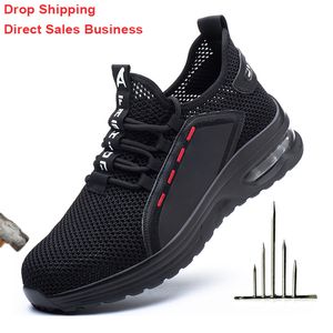 Mens Safety Shoes Indestructible Breathable Non Slip Steel Toe Cap Work Boots Mens Work Shoes Puncture Resistant Sneakers