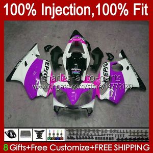 Honda CBR600FS için OEM Vücut CBR600F4I F4 I 600CC 01-03 Kodu 46NO.198 CBR 600 F4I 600F4i FS CC 01 02 03 CBR600 F4I 2001 2002 2003 Mor Beyaz Enjeksiyon Kalıp Peri