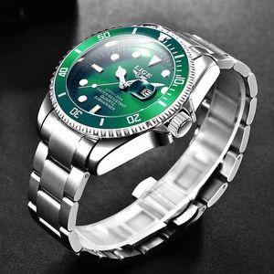 Lige Top Brand Luxury Мода Дайвер Часы Мужчины 30ATM Водонепроницаемый Дата Часы Спортивные Часы Мужской Кварцевый Наручный Часы Relogio Masculino 210527