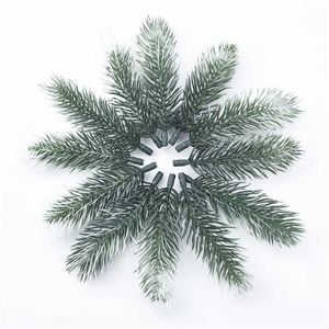 100ピースの人工植物プラスチックパイン針スノーフレーククリスマスリース材料の結婚式の装飾花の花輪の家の装飾211104