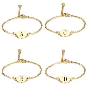 Moda A-Z Letter Charm Bransoletka 26 Alfabet Wisiorek Bransoletki Bangle Biżuteria Prezent