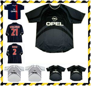 RÉTRO 2001 2002 Jerseys de futebol Paris Okocha Arteta Heinze Anelka Pochettino Aloisio Llacer Ronaldinho 01/02 Camisa de futebol retrô