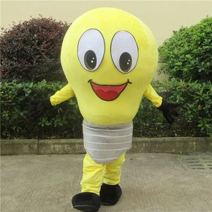 Prestanda Gul Glödlampa Mascot Kostym Halloween Jul Fancy Party Dress Cartoon Character Passvagn Karneval Unisex Vuxna Outfit