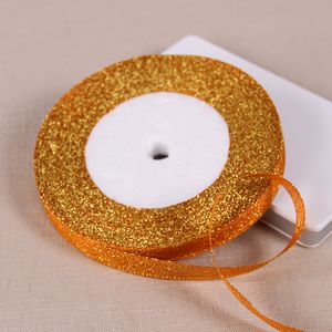 10mm Colors Glitter Metallic Wstążka Biżuteria Dekoracja Dekoracja Bridal Decor Edge Pakiet upominkowy (1 rolka 25yds = 22 m)