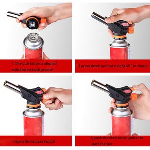 Verktyg Tillbehör Kök Torch Butan Lighter Chef Cooking Lighters Justerbara Flam BBQ Tändningsspray Gun Picnic Tools (ingen gas)