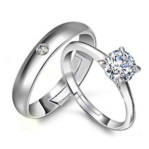Casal aberto banda ajustável anéis de prata anel de casamento de noivado para mulheres homens moda jóias presente e arenoso