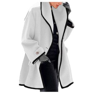 Women's Down 2021 Winter Womens Winter Wool Coat Trench Jacket Ladies Warm Slim Long Overcoat Outwear