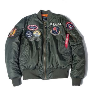 2020 A / W USAFA Vintage Pilot Bombacı Uçuş Ceket ABD Hava Kuvvetleri Üst Silah Erkek Giyim Markaları Kış Ordusu USN MA1 USMC Nakış X0710