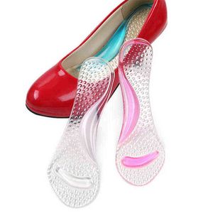 Silicone gel ortopédico palmilhas mulheres sapatos de salto alto sapatos de apoio de pé de apoio de pé almofadas sapato insere transparente massagem insole h1106
