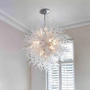 European LED Ceiling Lamp 110V-260V Hand Blown Glass Chandelier Lamps for Living Room Bedroom Home Decor