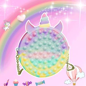 Fidget Stress Reliver Umhängetasche Spielzeug Macaron Push Bubble Dimmer Antistress Sinnesspiel Spielzeug Niedliche Sidebag