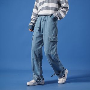 Privathinker man proste swobodne dżinsy mans koreański kolaż hip hop dżinsy kobieta para luźne dżinsowe spodnie moda odzież 210506