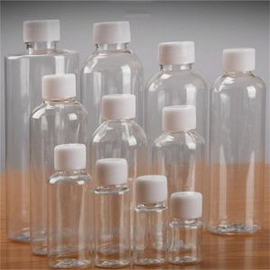 5ml 10ml 20ml 30ml 50ml 60ml 80ml 100ml 120ml 150ml Plastic Refillable Bottles Clear Empty Container with Screw Cap