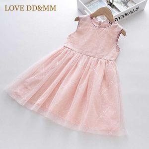 Kärlek ddmm tjejer prinsessan klänning sommar barn sequin broderi outfits vestidos barn kläder baby kostymer mesh klänning 210715