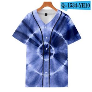 Man Summer Baseball Jersey Buttons T-shirts 3D Printed Streetwear Tees Shirts Hip Hop Clothes Good Quality 07