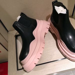 2022 stivali firmati scarpe da donna 2021 autunno elastico britannico punta tonda colore stivaletto con suola spessa taglia 35-40