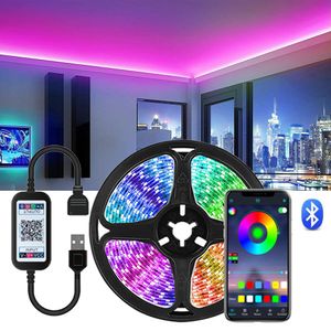 5 M USB DC 5 V 5050 RGB LED Şerit Mini Wifi Ile Bluetooth Denetleyici TV Masaüstü Ekran Arka Işık Diyot Bant Esnek Şerit Lambası