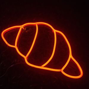 Croissants Sign Neon Lights Night Commercial Restaurant Residential Fashion Wall Decoration 12 V Super Bright