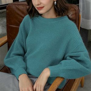 EZSSKJ Soft oversized Cashmere Sweaters Women puff sleeve Winter sweater Pullovers Loose Female Warm Basic sweater Jumper 211103