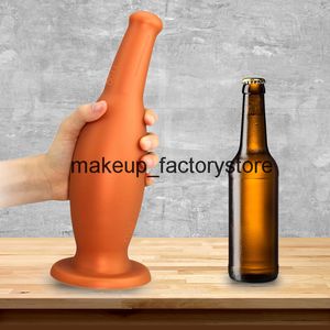 Massage Large Size Dildo Female Butt Plug Wine Bottle Shape Silicone Anal Toy Anal Expander for Adult Erotic Sex Toys for Women's Anus