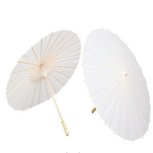 20cm 30cm 40cm 60cm 84cm de diâmetro Faça você mesmo guarda-chuva de tinta de bambu guarda-chuva de papel branco em branco guarda-chuvas de desenho infantil