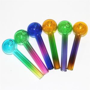 4 Inch Pyrex Glass Oil Burner Pipes Mini Small Spoon Pipe Tobacco Straight Tube Handpipe Smoking Accessories