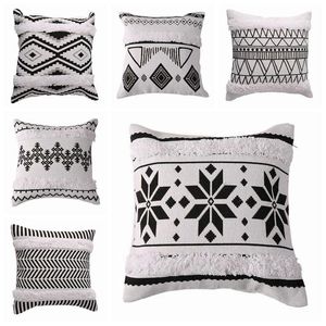 Cushion/Decorative Pillow Black Boho Cushion Cover Nordic Home Cojines Decorativos Tufted Couch Lounge Throw Case