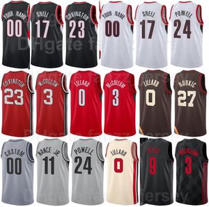 Print Print Basketball Nassir Little Jersey 9 Dennis Smith JR Cody Zeller 40 Ларри Нэнс 11 Бен Mclemore 7 CJ Mccollum 3 Damian Lillard 0 Jusuf Nurkic Мужчины Женщины Дети