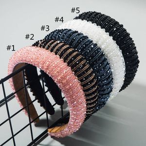 Boncuklu Kafa Bandı toptan satış-Hairbands Bantlar Kadınlar için Saç Takı Boncuklu Aksesuarları