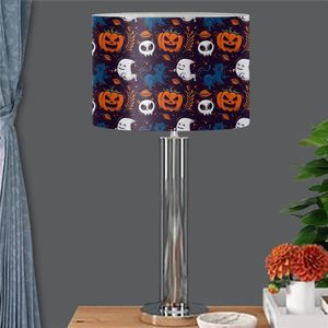 Lampa täcker nyanser svart nyans Rolig Halloween Skriv ut Modernt för bordslampor Goth Skull Headlight Cover Bedside Lampshade