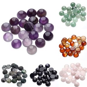 8mm 10mm 12mm stone flat base Round cabochon Loose beads for DIY jewelry & Clothes Accessories making Wholesale