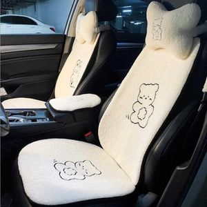 2021 New Arrival Winter cushion Plush Four Seasons Ins Cute Lamb wool Seat Cover Three-piece Car Seat Universal