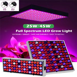 LED crescer luz 25w 45w Panel de espectro completo AC85-265V Lâmpada de crescimento da horticultura da horticultura para a planta interna Floração cultivada