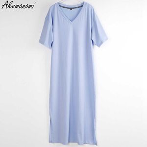 Oversized V Neck Plus Size Women Maxi Dress 4XL 5XL 6XL 7XL 8XL 9XL 10XL Summer Casual Loose Long Korean HaraJuku Boho Klänningar Y0823