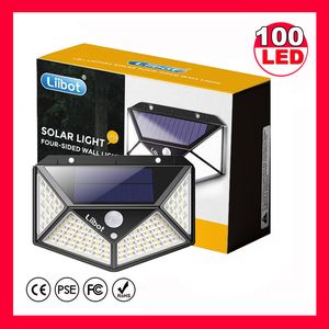 LIIBOT Solarlampe 10 stücke 100 LED-Licht Outdoor-Betrieben Sonnenlicht Straßenlaternen Bewegungssensor für Gartendekoration Großhändler im Angebot