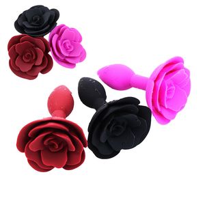 Silicone erotico Rose Butt Plug Giocattoli adulti del sesso anale per le donne BDSM Massaggiatore prostatico anale Fiori Tail Butt Plug 18+ Prodotti del sesso X0401