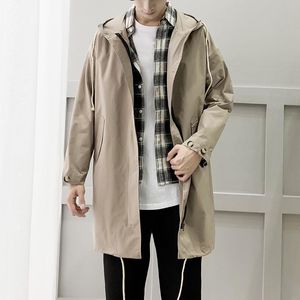 M-5XL Plus Size Mens zip الأمامية خفيفة الوزن معطف جيوب الموضة الكورية الرباط فضفاض