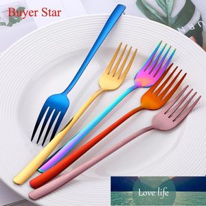 Spoons 2PC Korean Stainless Steel Dinnerware Prong Fork Rose Gold Cooffee Spoon Set Long Handle Black Ladle Kitchen Tools Factory price expert design Quality Latest