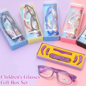 Baby Glasses Gift Light For Children Soft Frame Goggle Plain Silicone Ear Hook Foot Sleeve Rope Fashion Sunglasses Frames