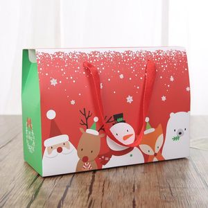 NOVITÀGrande scatola di imballaggio di carta natalizia con confezione regalo di favore della maniglia Felice anno nuovo Scatola di caramelle al cioccolato Forniture per feste LLD11352