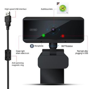 5 milioni di pixel Full HD 1080P 30fps Computer USB Webcam Messa a fuoco automatica Microfono incorporato Videocamera Web Youtube PC portatile