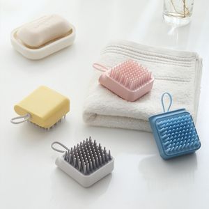 Haustierpflege Duschbürste Kamm Bad Massage Handförmige Handschuhkämme Blau Rosa Haustiere Reinigung Kunststoffbürsten LYX179