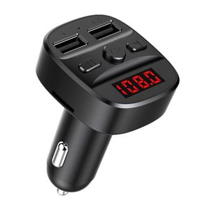 Bluetooth bilmonteringsmin MINI AUX FM Radio USB Fast Laddare T60 Trådlös 5.0 Transmitter Handsfree MP3 Musikspelare Support TF-kort U Disk Auto Electronics