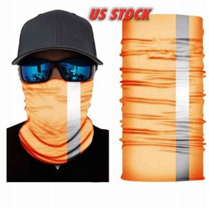 US Stock Reflectiv Magic Turban Bandanas 50 cm Gesichtsmasken Skelett Outdoor Oreszenz Halstücher Stirnband Radfahren Motorrad Wrap FY7138