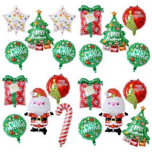 1set Christmas Foil Balloons Anta Claus Ballon Snowman Globos New Year 2022 Home Xmas Even Party Supplies