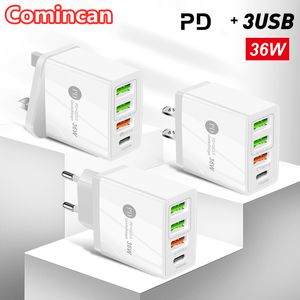 Quick Charge 3.0 PD USB Charger Universal 36W Type C Fast Chargers Power Adapter for phone 12 8 Plus Xiaomi LG tablet