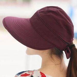 Wide Brim Hats CPDD Adjustable Topless Sunhat Visor Hat For Female Girls Easy-Matching Sweat-Wicking In Polyster Material
