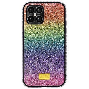 Luxury Shining Diamond Gradient Färgfodral för iPhone 12 Pro Max 11 Promax 7 6 6s 8 Plus X XSmax XR TPU Glitter Bling Telefon Cover Coque