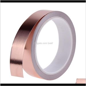 Tapes Packing Office School Business & Industrial11M 25Mm Copper Foil Double Conductive Adhesive Emi Shielding Tape For Paper Circuits Electr