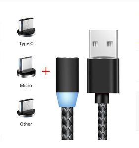 Wysoka jakość 3 na 1 magnetyczny kable telefoniczne Linia 2A Nylon szybki sznur typ typu C Micro USB Drut kabla do Samsung S21 Akcesoria